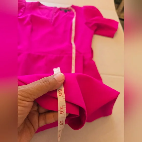 Black Halo Maricopa Puffer Sleeve Mini Dress Vibrant Pink Size 6 - Picture 7 of 12